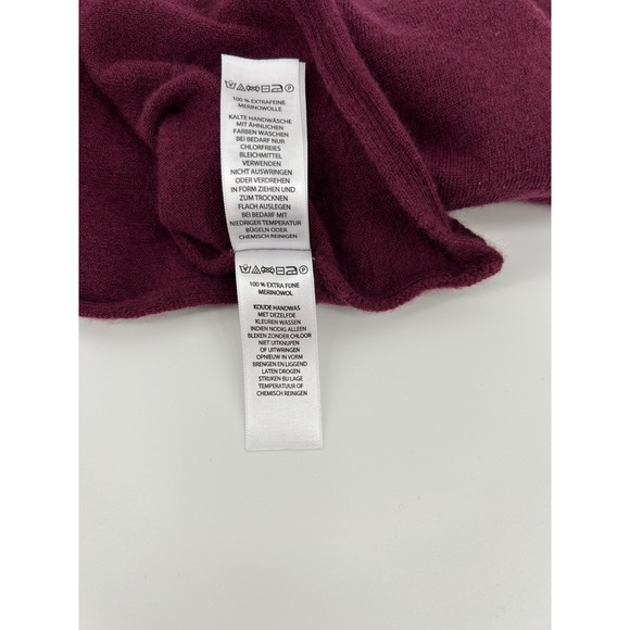 Max Studio Sweater Womens Large 100% Fine Merino Wool Maroon Classic Layer Soft - Picture 9 of 11